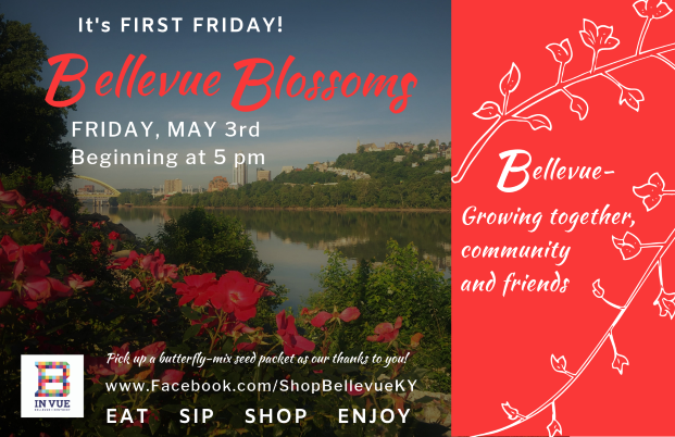 First Friday - See what's blooming in Bellevue!A special thank you from In Vue, Black Tie Boudoir's grand opening, Darkness Brewing's Star Wars Day celebration, Three Spirits Tavern's first First Friday, gallery openings, spring merchandise, and more! conta.cc/2V6veLt