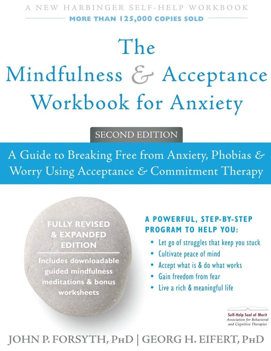 DrSamanthaMyhre's tweet photo. MAY=MENTAL HEALTH AWARENESS MONTH! ๐ง ๐ช๐ผโค
I'm going to attempt to โฌ๏ธ awareness of evidence-based mental health resources. (these will be ones I've used/read)
*This is NOT a mental health service or therapeutic advice.
(DAY 1) First up is a workbook for anxiety based on ACT: https://t.co/VDlTEqJkop