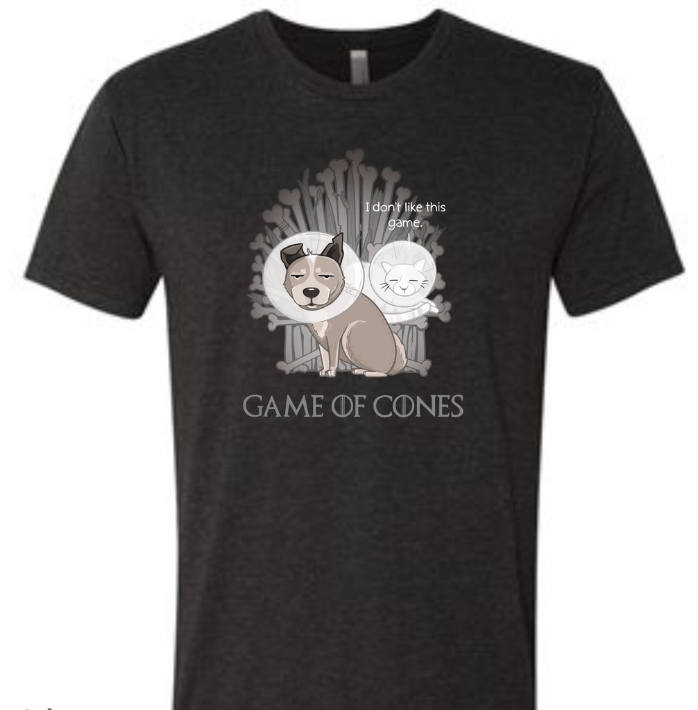 The_NAVC's tweet image. Winter may be over but the Last War is about to begin! Gear up for Sunday with the "Game of Cones" t-shirt: bit.ly/GameofCones
#veterinarian #GOT #veterinaryhumor #vettech #vettechlife #vetnurse #vetnurselife #GameofThrones #IronThrone #ForTheThrone