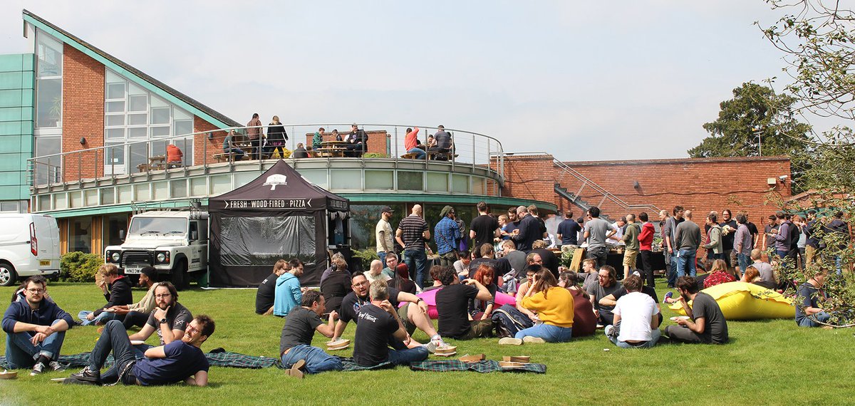 Rare team relaxing in the grounds