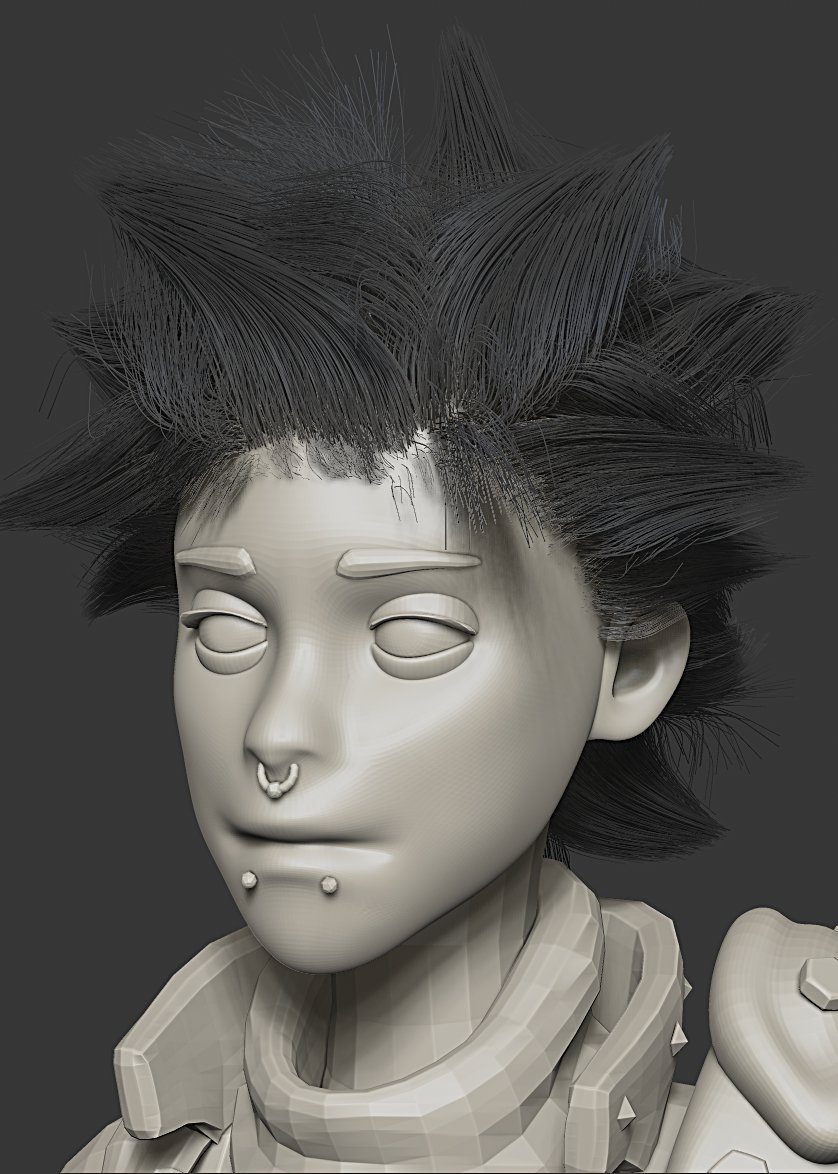 flix_stephan's tweet photo. My girl asked me to create some finer hair for my Crumble model :D This is my quick and first approach xD
#Zbrush #FibreMesh https://t.co/1NBEdcQnzV