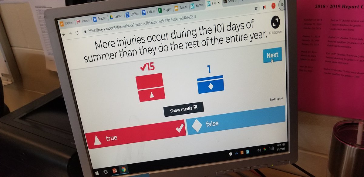 EHSLSciences's tweet photo. #warriorbell played #kahoot today
#warriorword #warriorpride #summer #summerprep https://t.co/yNArS07xVb