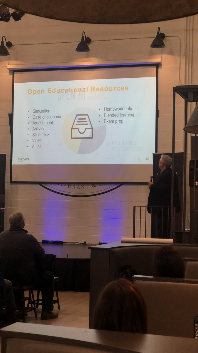 TLConestoga's tweet image. What assets do #OERs offer faculty? Plenty! Case scenarios, simulations, presentation slides and more, to give you the resources you need to teach. #TechForTeaching