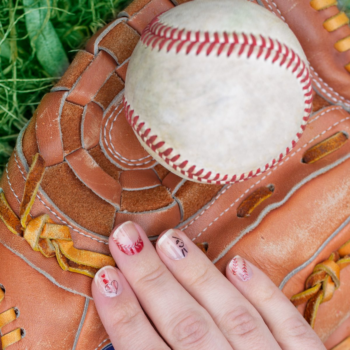 PolishedWithAsh's tweet photo. How cute are these?  ⚾️ All About That Base (Item Code FDL024) is now available for purchase with the link below! Pair this clear nail art design with your team colors &amp; show your team spirit! #baseballnails #softballnails #baseball #softball #TeamSpirit 
https://t.co/TaonqyQeWg https://t.co/q1cQrbVhyq