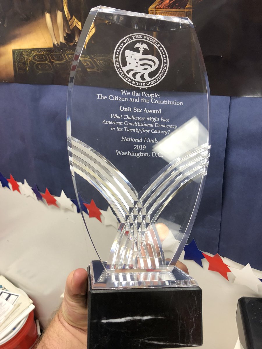 We The People team back from nationals with hardware ( in their first year 👀) ...congrats students and <a href="/lindblomhistory/">Nancie Lindblom</a> on a great start with your program!! <a href="/MVTAthletics/">Mtn. View HS</a> @GMilbrandt_MVHS