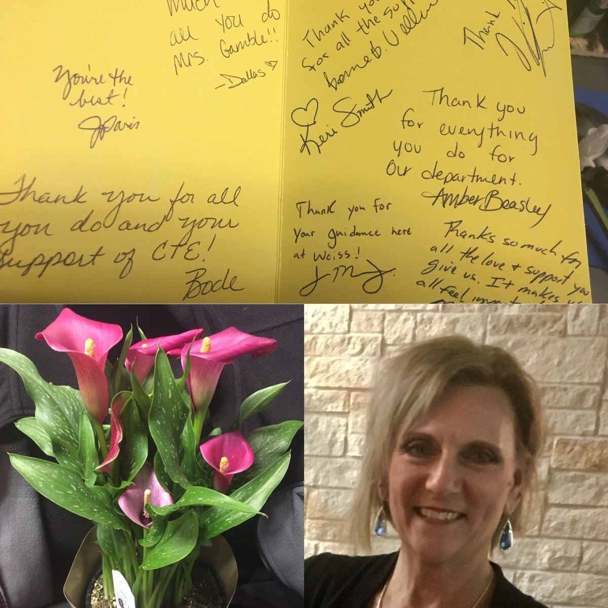 WeissCte's tweet image. Happy National Principal's Day @pgamble16! The WHS CTE dept appreciates all that you do and your support of our students and our programs. "Leaders become great, not because of their power but because of their ability to empower others." Thanks for empowering us! 💕@pfisd