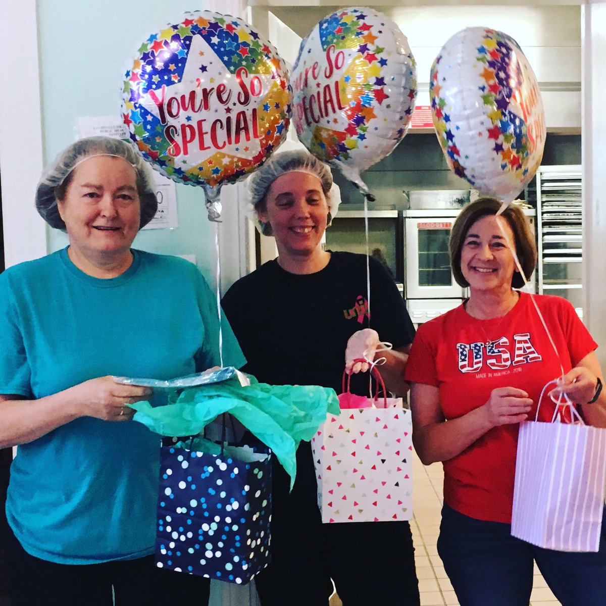 So grateful to these three ladies for getting our Bellewood School kiddos breakfast, lunch, and dinner every day! Never was there a more hard working dedicated group. Best lunch ladies ever! #bellewoodhorticulture <a href="/JCPS_SACschools/">JCPS State Agency Schools</a> @CenterstoneKY