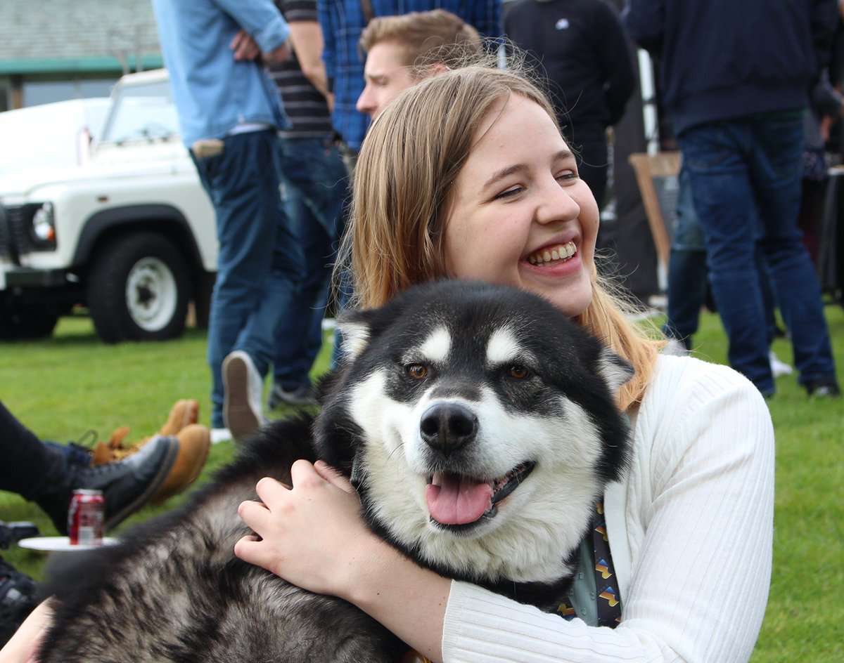 Rare doggo Akeera and a human
