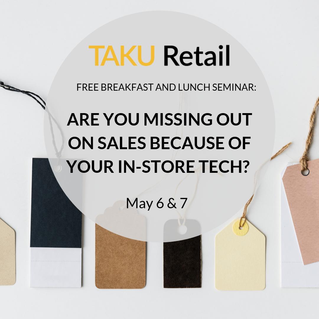 TakuRetail's tweet photo. Our FREE seminar series is only a few days away. We are almost sold out! So if you are interested, register now : https://t.co/WlAihywKrI
#retailevent #gtaevent #yorkregion #markham #retailsales #retailmarketing #yspaceyu https://t.co/7j7s6SStYg