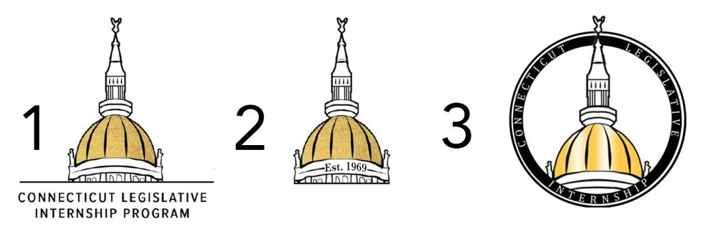 CTLegInternship's tweet photo. We are looking for your feedback for our future logo to represent the Legislative Internship Program. Vote now! 1, 2, or 3! We want to hear from you! #MarketingStrategy #Connecticut https://t.co/PdvnQnQZxh