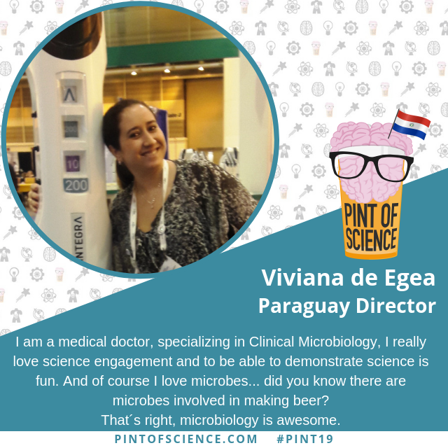 pintsworld's tweet photo. Today, for your #pint19 director of the day, we take you to Paraguay!
Meet Viviana de Egea, our Paraguay @pintofsciencePY codirector!
Hi Vivi 👋
All the #Pint19Directors can be found here https://t.co/Ki7F2yAWSO https://t.co/zT6GM4TLtE