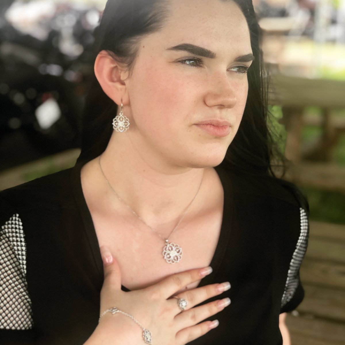 BluegrassHD's tweet photo. Today’s #WhatWeWearWednesday is all about JEWELRY! We have some beautiful pieces that not only show your love for Harley, but for whoever the lucky one wearing them as well! Molly looks stunning in these items, doesn’t she? https://t.co/6Mogdx7wYT