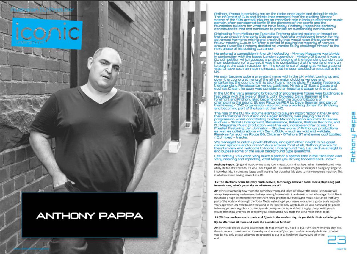 iconunderground's tweet photo. "The thought of losing everything has made me realize how precious life is and that you need to make the most of it '' Anthony Pappa in Issue#15 @iconunderground Interview by Lee Softley / @blueamazon1 out now in
https://t.co/x4d8ym3e87 #iconicunderground #anthonypappa https://t.co/sONJt5Tb4J