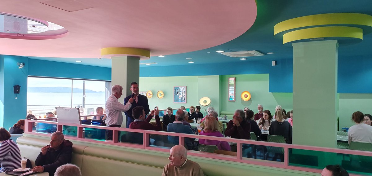 PortstewartProm's tweet photo. ...and they're officially open!

@Morelli_1911 #Portstewart officially reopened today, hosted by Brian Moore and @TraversSarah 

Well done to everyone involved! https://t.co/LwjO29NCl6
