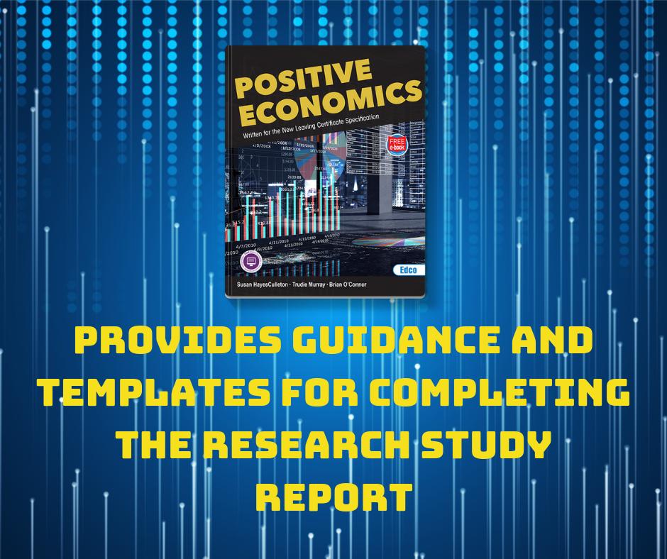 edco_ie's tweet image. The #PositiveEconomics material provides guidance and templates for completing the Research Study Report to be completed in Sixth Year - worth 20% of the total  assessment mark.
Email for more details info@edco.ie