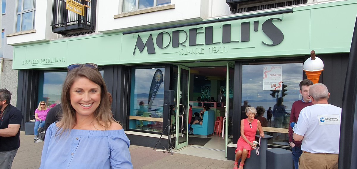 PortstewartProm's tweet photo. ...and they're officially open!

@Morelli_1911 #Portstewart officially reopened today, hosted by Brian Moore and @TraversSarah 

Well done to everyone involved! https://t.co/LwjO29NCl6
