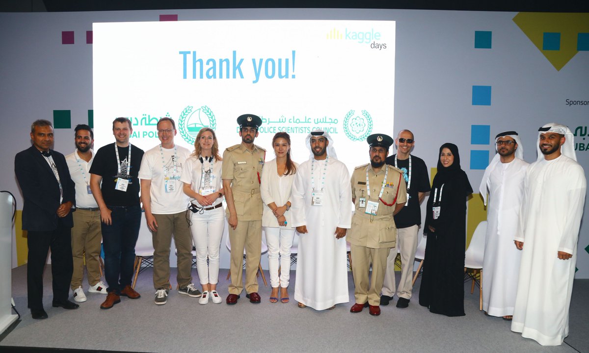AiEverythingAD's tweet photo. We are glad to present to you the winners of the @Kaggle_Days @kaggle Competition Sponsored by @DubaiPoliceHQ at #aieverything! After daylong competition on site, these three winners proved that they have got what it takes! (1/2) https://t.co/iNDdtbI6SV