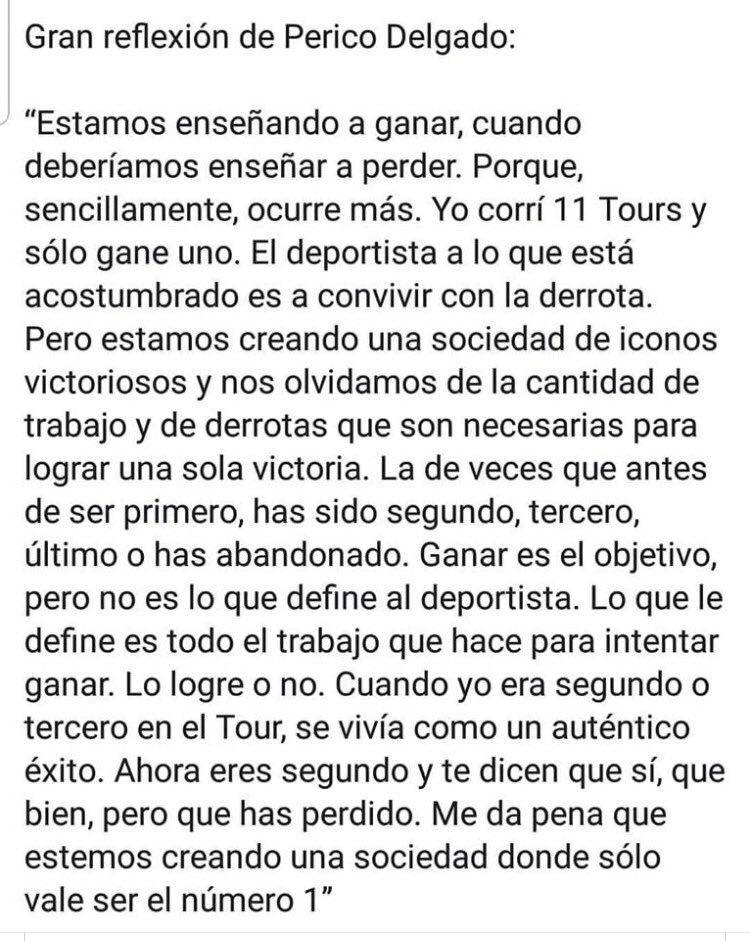 bmb_luna's tweet photo. Gran reflexión de Perico Delgado. https://t.co/vWy5sTl545