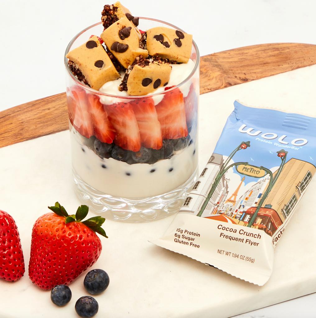 wolosnacks's tweet photo. Happy National Parfait Day! Yogurt parfait ft Cocoa Crunch🍫Tag a friend who would eat this 😋 #WOLO #WOLOSnacks #WOLOWanderer #wanderbar #travel #travelgram #igtravel #proteinbar #glutenfree #soyfree #proteinsnack #protein #wheyprotein #turmeric #vitaminC #fiber #antioxidants https://t.co/Q4ThtW7DWa