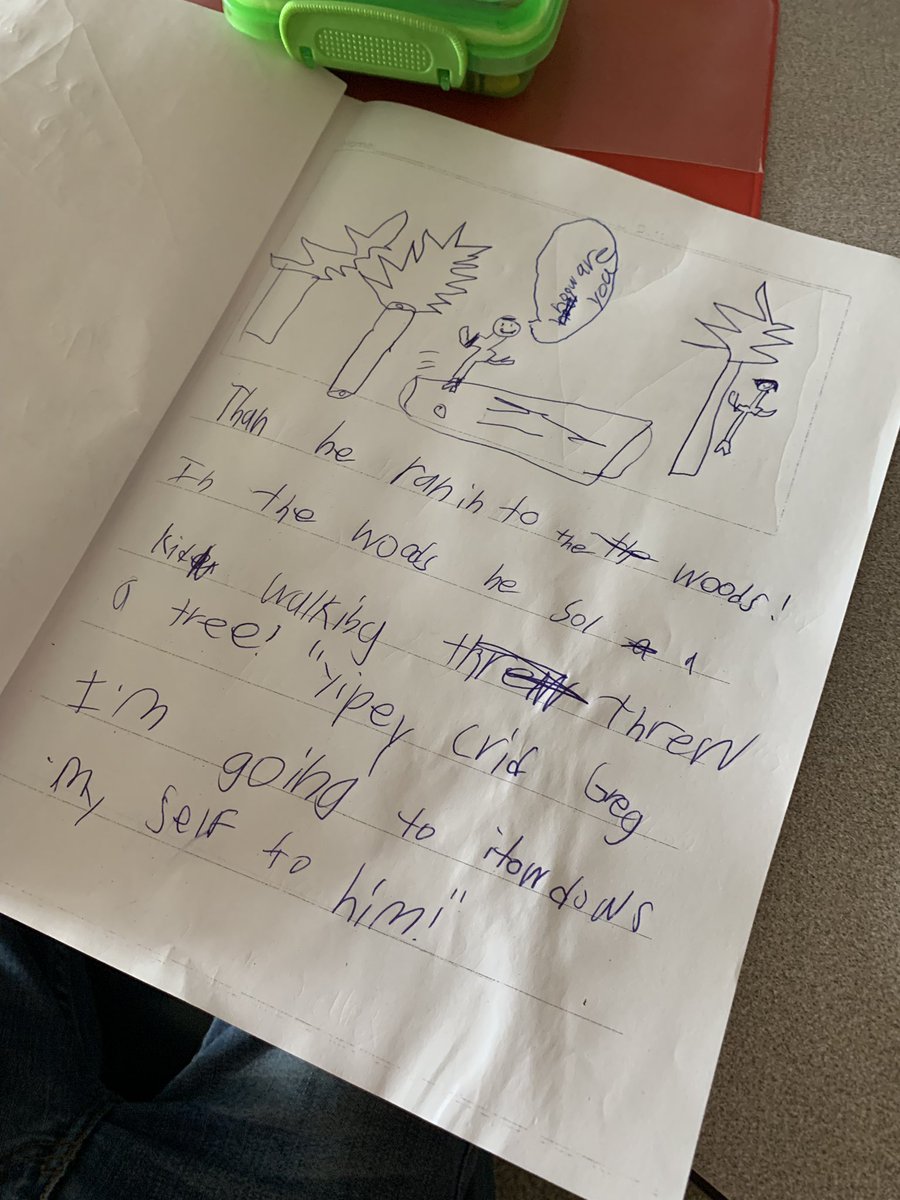 sglasser3's tweet photo. First graders add dialogue to their writing!  Check out those speech bubbles! @ShalynFortuna @HamiltonHawks82 @troyschools @TCRWP https://t.co/GcKD3jsoja