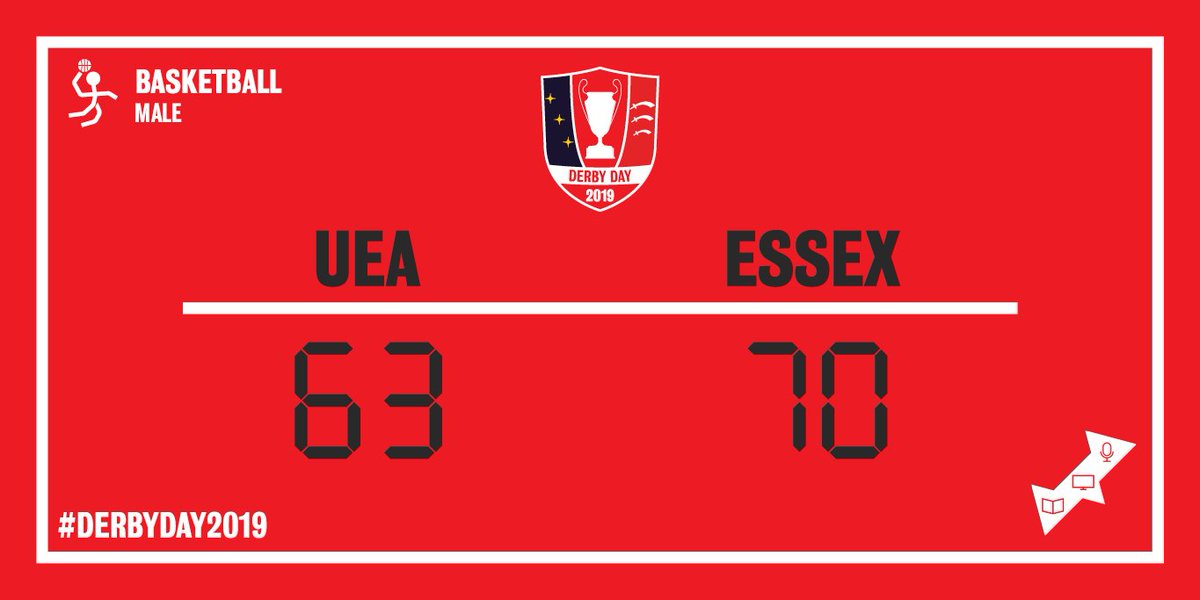 🚨MENS BASKETBALL FINAL SCORES!🚨

🏀<a href="/EssexBladesSU/">Essex Blades</a> take the win with 70 : 63 #UEA!🏀

#derbyday2019