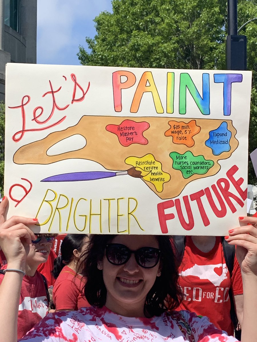 mrs_gordiano's tweet image. I march for my students! Our schools and our children deserve better! Fighting for the future of NC ❤️🍎 #RedForEd #itspersonal