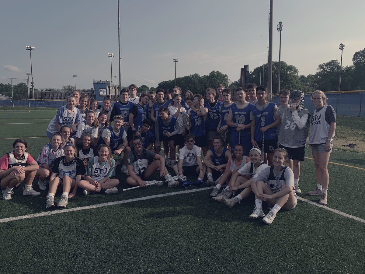 Great game yesterday against the West Po girls lacrosse team!⚫️🔵⚪️ (Try and spot out the wild haircuts)