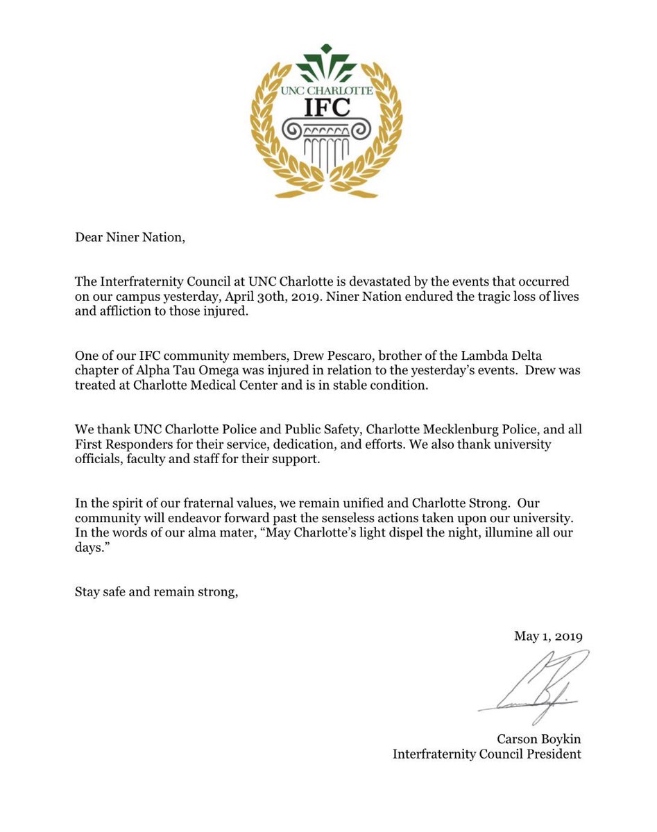 UNCC IFC tweet media