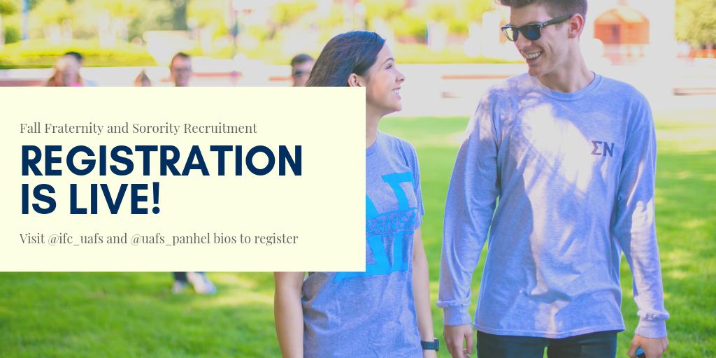 UAFSGreeks's tweet photo. Recruitment registration is live!
Fraternity: https://t.co/cuDpKUKW26
Sorority: https://t.co/86OfgYqfeU https://t.co/8YOdmqmrNv