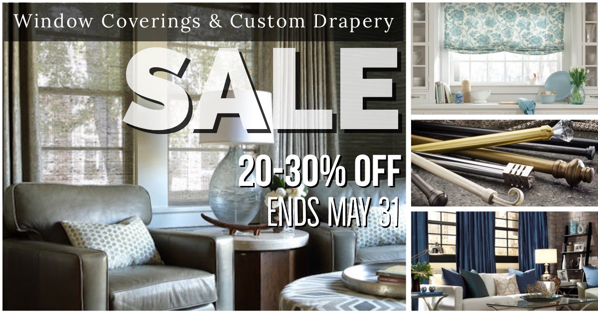 Save 20-30% Off on our entire line of Window Coverings and Custom Drapery during this Month Long Sale Event. domesticcomfort.com/Custom-Drapery…