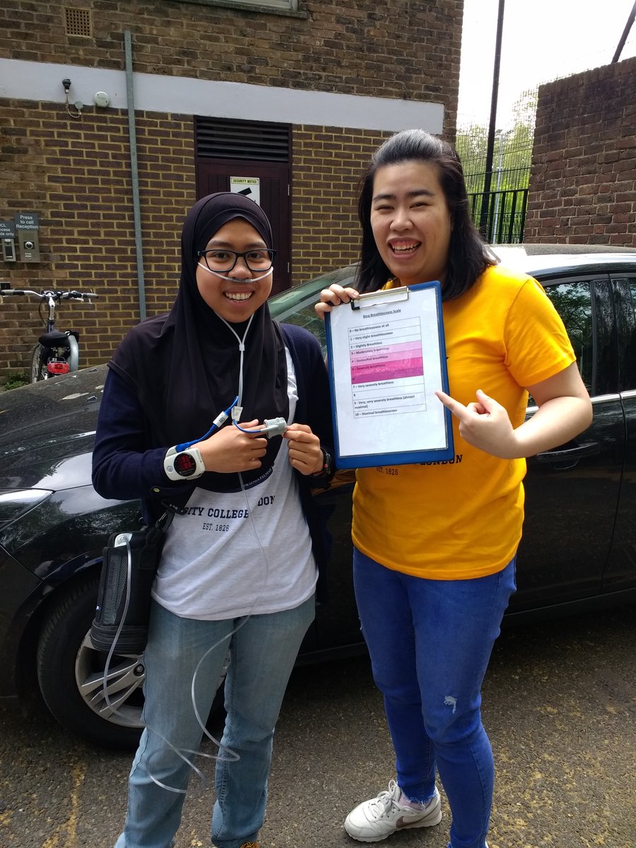 HarrietShannon's tweet image. Our beautiful 'breathless' @uclphysio student kitted up for an exercise test. I hope you followed the protocol and recorded accurate Borg measurements ladies! @UCL_teaching @ICH_Education @TheACPRC #Borg #respisbest #MSclife