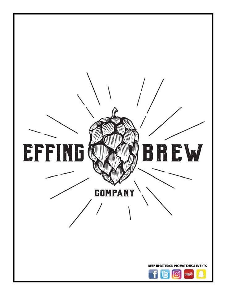 Effing Brew Company has rolled out with new menus!!!!  Check out our new menus on all social media outlets or by coming by and trying some of our new items!  Some of our daily specials have made their way onto the menu!  You will be sure to enjoy everything on this new menu!