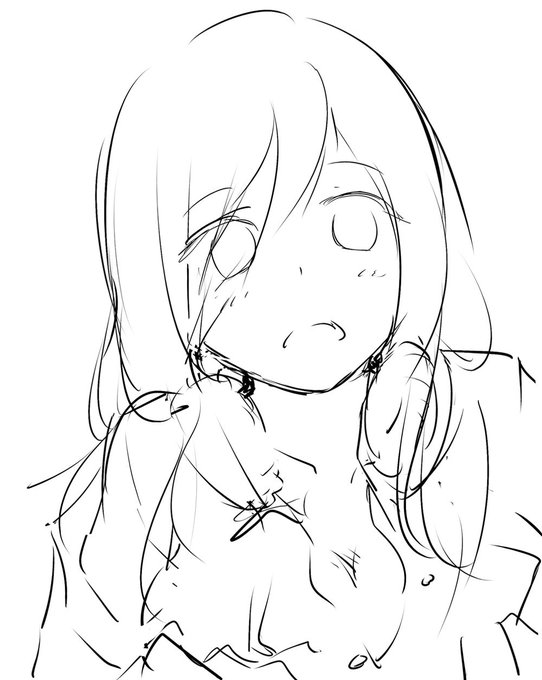 #このタグを見た人はラフ画とその完成絵を見せる 