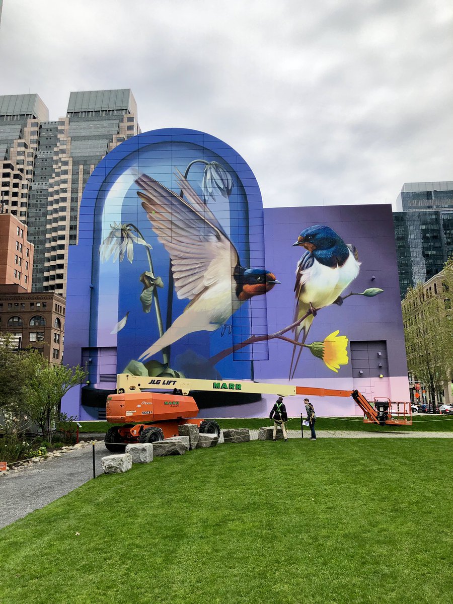 The new mural in Dewey Square on the Greenway looks spectacular.