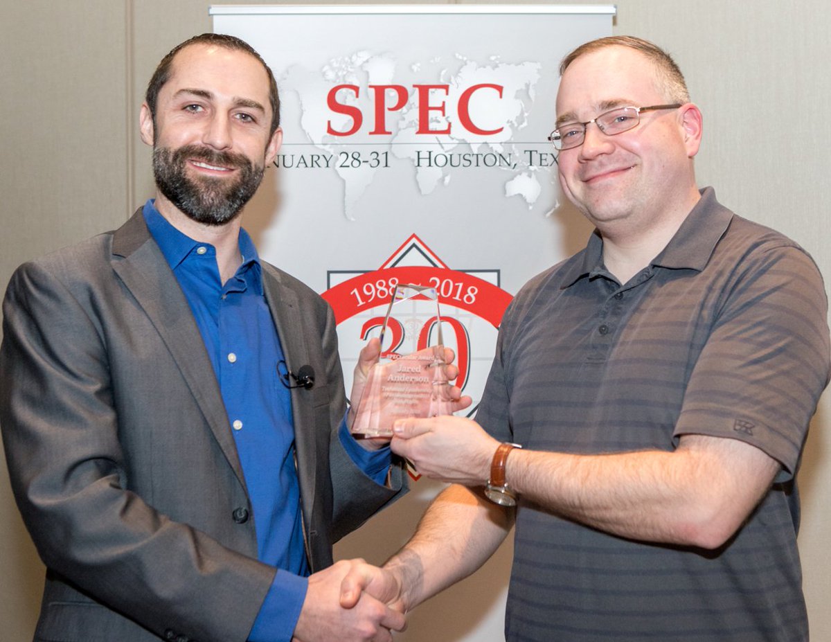 spec_perf's tweet photo. Saluting #SPECtacular Award winner Jared Anderson (right), whose coding and documentation tremendously improved the quality of the #SPECjEnterprise 2018 Web Profile #benchmark. #JavaEE7 #JavaPerformance #SPEC https://t.co/nJrFWXOowc https://t.co/CvkescdPql