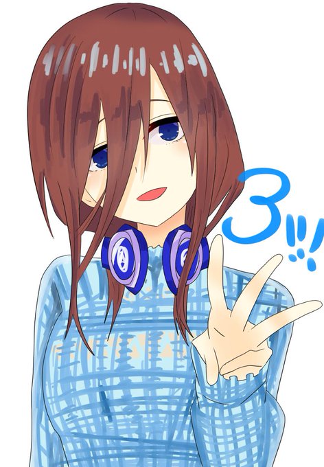 kiramekiさんがTwitterに投稿した中野三玖(五等分の花嫁)のイラスト。