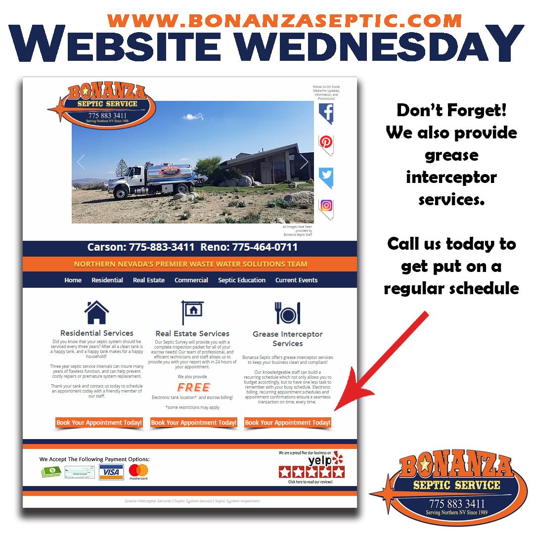 Bonanza_Septic's tweet image. Here at Bonanza Septic we offer Residential, Commercial and Real Estate Septic Services. Did you know we also do grease interceptor services?  Give us a call today to discuss your business needs.
#Septic #BonanzaSeptic #Greaseinterceptor