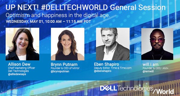 ctelecoms_ksa's tweet image. The third and final General Session, “Optimism and Happiness in the Digital Age”, begins at 10 a.m. PDT. Expect an eye-opening look at technology over the ages and a thought-provoking discussion about the promise and perils of technology. 
#DellTechWorld #Real_Transformation
