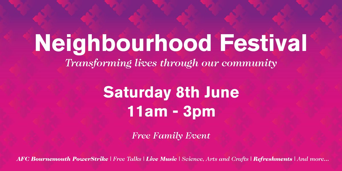 HealthSciUni's tweet image. Discover the fascinating world of health &amp;amp; science right on your doorstep. We're excited to invite you to our free family event, our Neighbourhood Festival, on Saturday 8 June 2019: bit.ly/2V9swVa 💜🧠🎓#Bournemouth #Dorset #Education #Community #Fun #Health #University