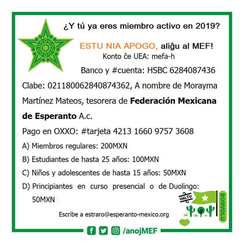 Federación Mexicana de Esperanto Ac. tweet media