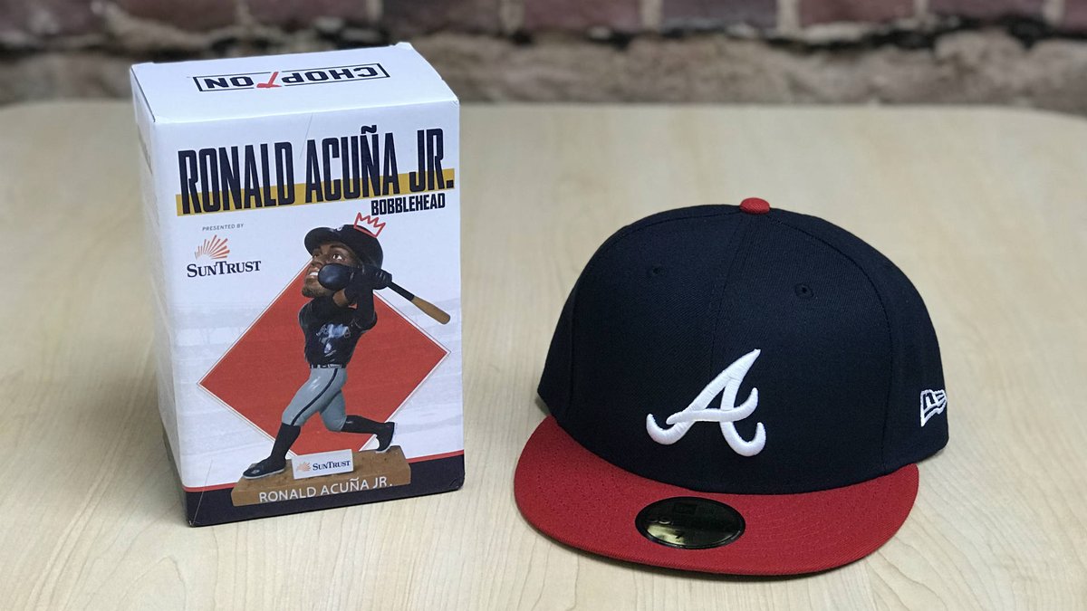 Giveaway for #Braves fans! 

I've got this sweet Ronald Acuña Jr. bobble head, courtesy of the <a href="/Braves/">Atlanta Braves</a>, and this equally sweet on-field hat, courtesy of <a href="/NewEraCap/">New Era Cap</a>.

To enter to win both, retweet this and follow me and <a href="/sn_mlb/">Sporting News MLB</a>.

I'll pick a random winner at 1 p.m. ET Thursday.