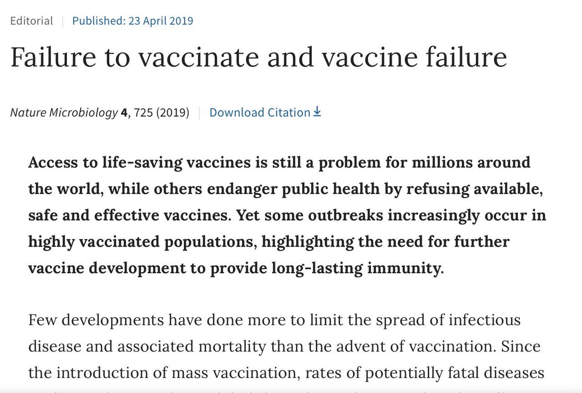 NatureMicrobiol's tweet photo. Our editorial this month, in time for #WorldImmunizationWeek

Failure to vaccinate and vaccine failure
https://t.co/OIForLNDrz

#VaccinesWork - let’s use them, improve their global distribution and work to develop new ones https://t.co/WNLjPgxIWe