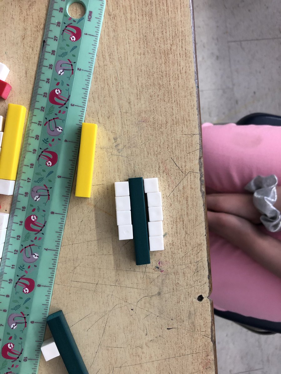 Mrs_Abram's tweet photo. Working on comparing fractions using our cuisenaire rods. @ElginEagles @GEDSB https://t.co/P8GJ7JiaiP
