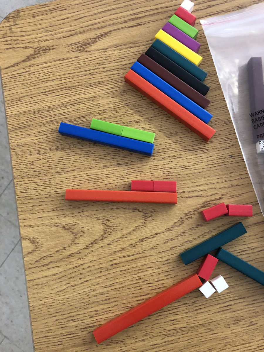 Mrs_Abram's tweet photo. Working on comparing fractions using our cuisenaire rods. @ElginEagles @GEDSB https://t.co/P8GJ7JiaiP
