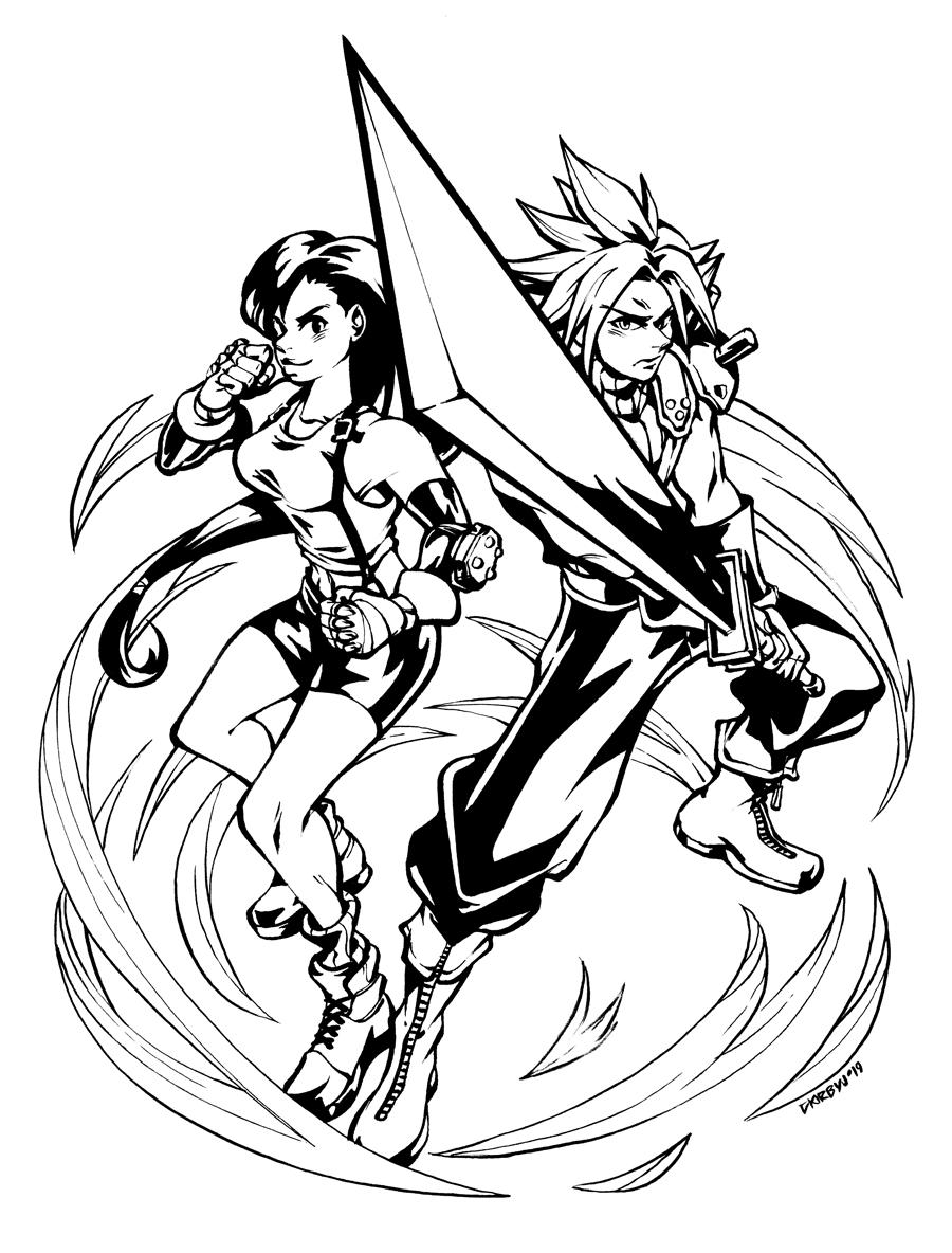 Final Fantasy Coloring Pages Cloud