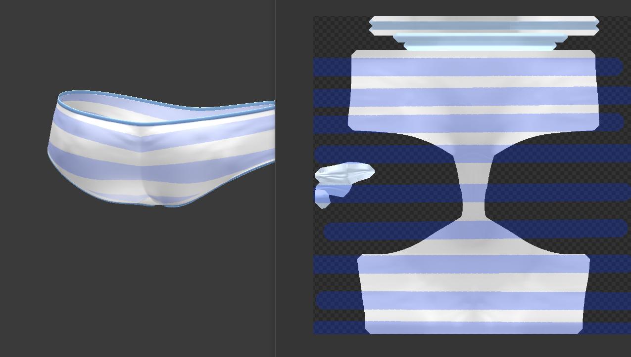 おすしのみゅー 3dcg おぱんつテクスチャ作りました 安心してくださいクロッチは ちゃんと造形しております Uvがんばったので横線引くだけで縞ぱんになります