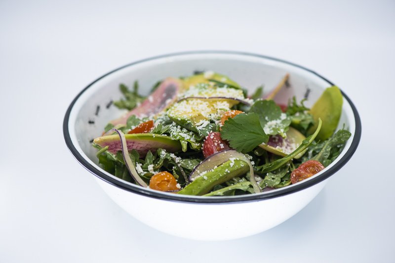 Our Cult Taco Salad with Shaved Watermelon Radishes, Avocado, Cotija Cheese and Charred Jalapeño Vinaigrette    #Tacosalad #culttaco #montereycalifornia #cheflife #tacolife #ediblemontereybay #alvaradostreet <a href="/micagoy/">ɐlǝɐɔıω</a> <a href="/kylecooks/">Kyle Eisenberg</a>