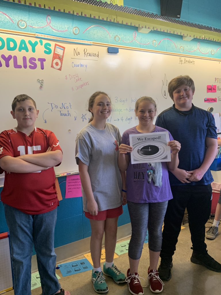 dicus_mrs's tweet image. We escaped @breakoutEDU ! 👊🏼👏🏼#thinkleadsucceed #orderofoperations @CISWildcats @Aharrington04