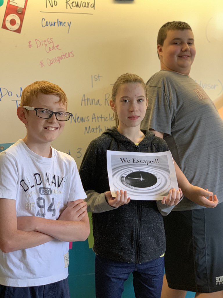 dicus_mrs's tweet image. We escaped @breakoutEDU ! 👊🏼👏🏼#thinkleadsucceed #orderofoperations @CISWildcats @Aharrington04