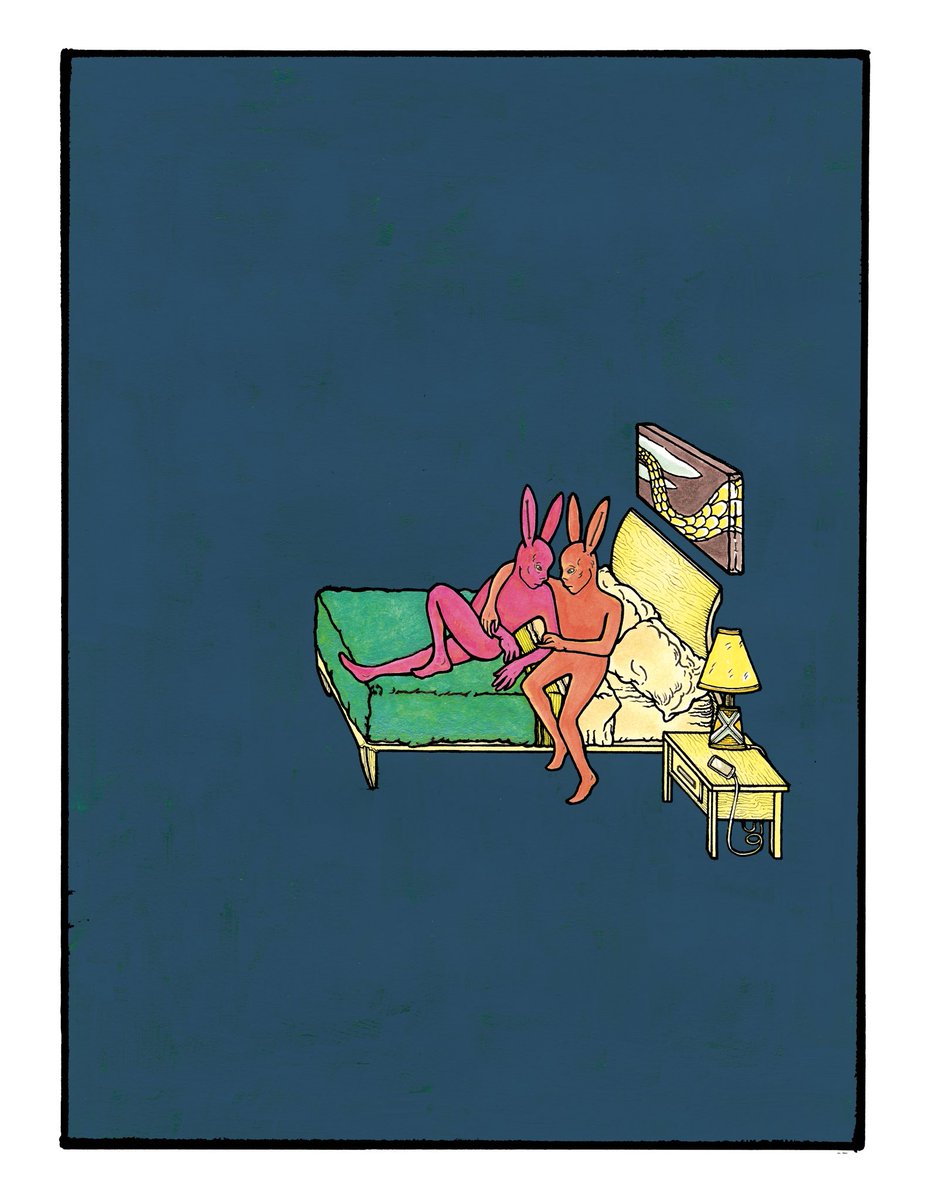 #lovers #rabbit #rabbits #love #loveyou #lover #bedroom #bed #art #artist #paseoartsdistrict #firstfriday @dorshakblok @bombsawayart